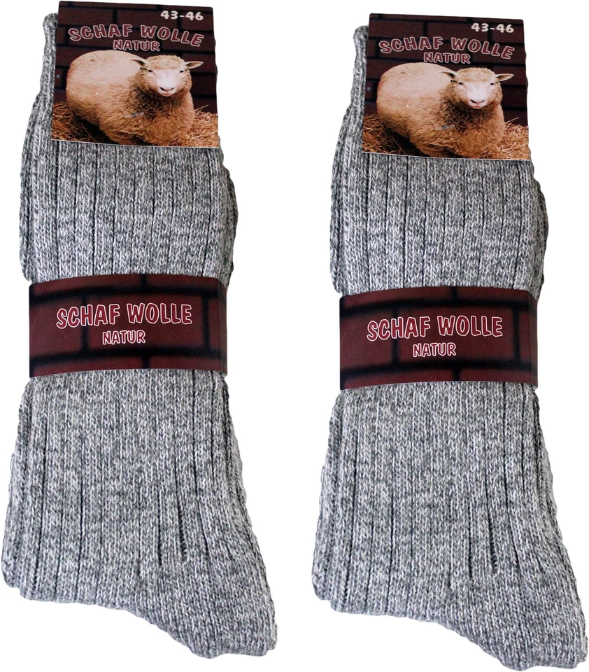 12 Paar Herren Wollsocken 60 wolle 32 BW grau Top