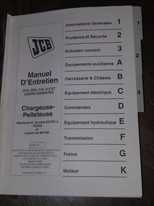 JCB Chargeuse Pelleteuse 2CX 2DX 320 212 Manuel réparation d'entretien - Picture 1 of 7