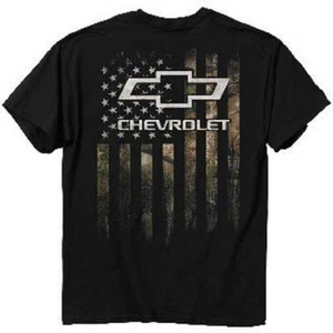 Chevy Chevrolet Camouflage American Flag USA Patriotic Trucks Cars T Shirt 3496 - Picture 1 of 3