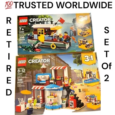 LEGO Creator RETIRED: 31077 Modular Sweet Surprises & 31093 Riverside HouseBoat - Image 1 of 3
