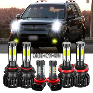 for Honda Pilot 2006 - 2018 Combo LED Headlight+Fog Lights 6PCS Bulbs Kit 6000K - Picture 1 of 12