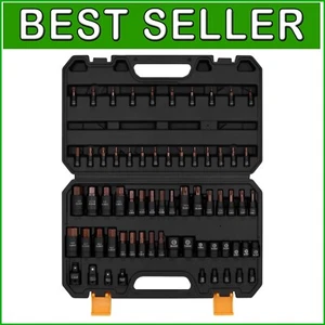 Pro Quality 66-Piece Bit Socket Kit - Hightorque CR-V & S2 Steel for Mechanics - Picture 1 of 11