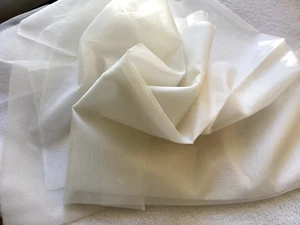 Antique White 100% Sheer Silk Voile Fabric 43” Wide By the Yard - Picture 1 of 2