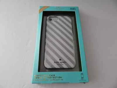 Funda rígida Kate Spade iPhone SE/8/7 plateada brillo/crema/azul marino nueva Foto 1 de 4