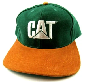 Vintage CAT Caterpillar Strap Back Cap Green - Picture 1 of 9