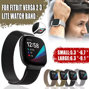 For Fitbit Versa 2 3 Lite Watch Band Strap Sports Metal Wristband Replacement AU - Picture 1 of 20