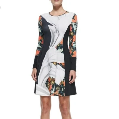 Vestido Clover Canyon Dama Salvaje Estampado Arquitectónico Neopreno Línea A M Foto 1 de 4