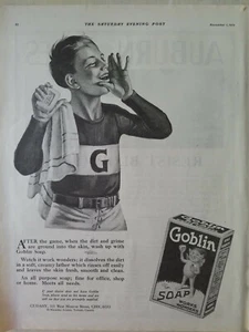 Jabón Goblin 1919 hace maravillas después del juego Boy gritando anuncio original vintage - Imagen 1 de 1