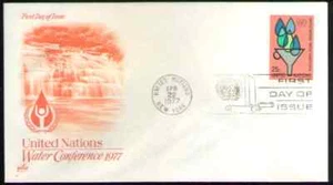 UN. 284. 25c. UN Water Conference Issue. FDC 1977 - Picture 1 of 1