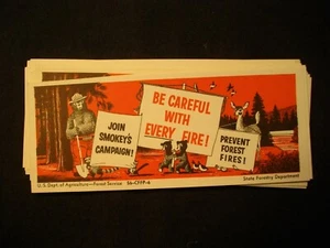 1956 U.S.State Forestry Dept. SMOKEY BEAR Lesezeichen AUSWAHL/MENGE - Bild 1 von 3