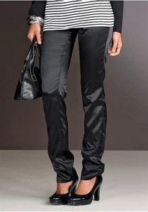 Pantalón corto Chillytime talla 19-20 (38-40) NUEVO mujer satinado tubo negro pantalones de ocio - Imagen 1 de 2