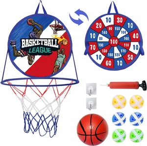 Canestro Basket Bambini Con Freccette Giocattoli, 2 in 1 Bersaglio Freccette E M - Foto 1 di 12