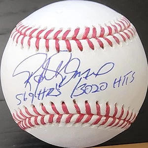Rafael Palmeiro Autografiado OMLB Béisbol Inscrito 569 HRs 3020 Hits - Imagen 1 de 5