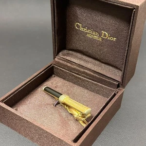 Dior Christian Tie Pin Gold Color with Box From JAPAN - Picture 1 of 8