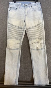 VER FOTOS Pantalones de mezclilla True Religion para hombre talla 34 Rocco relajados ajustados azules claros - Imagen 1 de 17