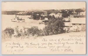 Wolfeborough NH Franklin Park Real Photo Postcard 1905 Steamer Lake Winnipesauke - Picture 1 of 3