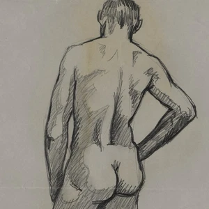 Heinrich Ilgenfritz Zeichnung Männerakt Neue Sachlichkeit Graphit unsigniert - Picture 1 of 4