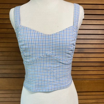 TANQUE HOLLISTER elástico (AZUL BLANCO a cuadros) - mediano Foto 1 de 3