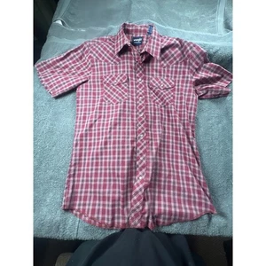 Camisas Wrangler Western a Cuadros Manga Corta Perla A Presión Con Botones Para Hombre Talla LT - Imagen 1 de 6