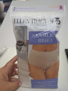 Ellen Tracy Women's 4-Pack Seamless Brief Microfiber Sunbeige Size S *See Descr* - Picture 1 of 5