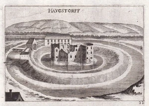 1672 Haugsdorf Hollabrunn Gravure En Cuivre Antique Vischer Niederösterreich - Picture 1 of 1