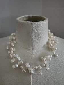 Kiam Family Multi Strand Baroque Freshwater Cultured Floating Pearl Necklace 18" - Picture 1 of 4