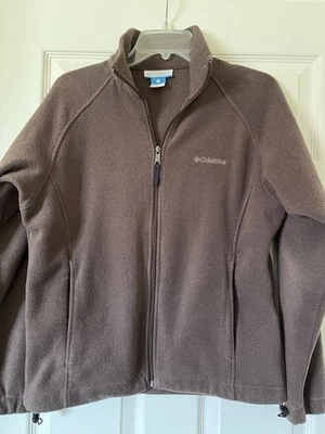 Jaqueta de lã feminina Columbia marrom média zíper completo com bolsos - Imagem 1 de 4