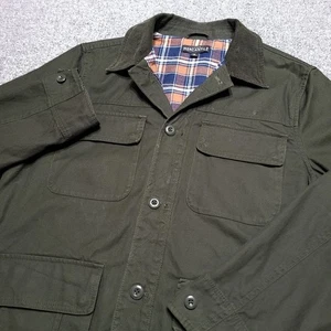 J Crew Mercantile Jacket Men Medium Green Barn Chore Coat Flannel Lined Utility  - Picture 1 of 13