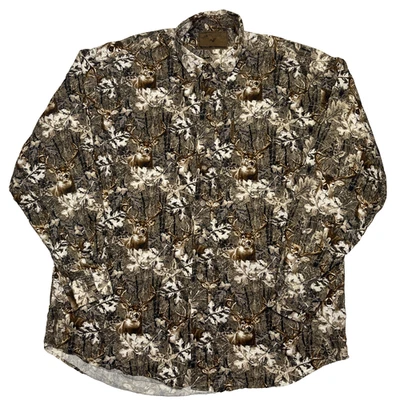 Camisa Camuflada North River Outfitters Hombres XLT Ciervo Alto Abotonada Manga Larga Foto 1 de 4