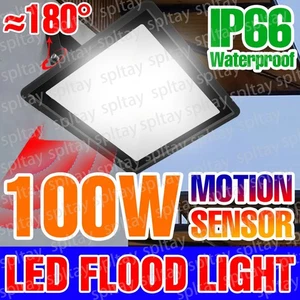 Foco Inundador LED 100W con Detector de Movimiento Exterior Jardín Faro IP66 Nuevo - Imagen 1 de 24