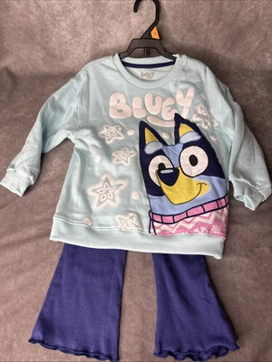 Conjunto de 2 piezas de sudadera Disney (4T) azul conjunto pantalones niña copos de nieve Foto 1 de 4