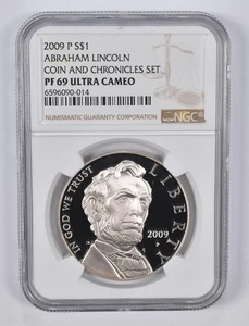 PF69 2009-P Abraham Lincoln Coin & Chronicles Set Silver Dollar NGC *1081 - Picture 1 of 5