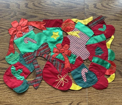 Vintage Orem Christmas Patchwork Mixed Fabric Placemats Set of 8 (18" x 13") - Image 1 of 4