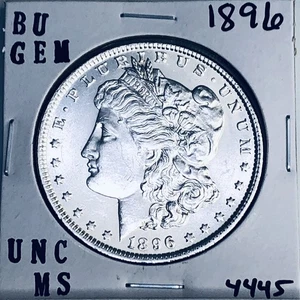 1896 BU GEM MORGAN SILVER DOLLAR UNC MS+++ U.S. MINT RARE COIN 4445 - Picture 1 of 3