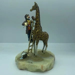 Rare Vintage 1988 Ron Lee Washing The Giraffe Clown Sculpture Signed - Picture 1 of 11