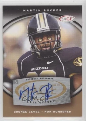 2008 SAGE Auto Bronze Martin Rucker #A51 Rookie Auto RC - Image 1 of 2