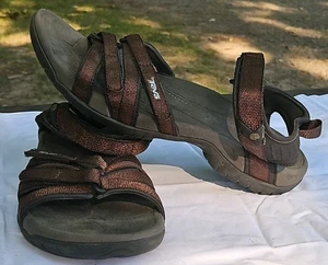 Teva Tirra Sandal Women's Size 10 #1004547. Strappy Copper Brown Color Shimmer - Picture 1 of 7
