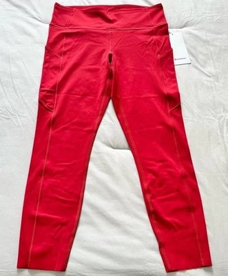 NWT Lululemon Fast and Free High Rise Tight 25” Pockets red Size 12  - Image 1 of 4