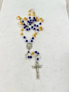 DENVER BRONCOS ROSARY NFL ORNAMENT NECKLACE JEWELRY GLASS BEAD FOOTBALL LOGO - Picture 1 of 8