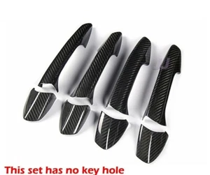 Real Dry Carbon Fiber No Keyhole/Sensor Handle Cover Fits 10-16 W212 C207 E350 - Picture 1 of 4