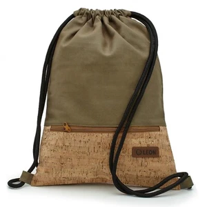Leon By Bers Premium Turnbeutel Rucksack 35x45cm "OLIVE KORK" - Bild 1 von 6
