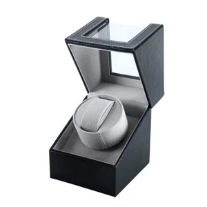 Automatic Rotation Leather Watch Winder Single Display Storage Display Case Box - Picture 1 of 10
