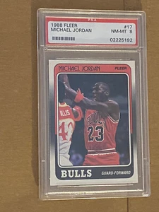1988 Fleer Michael Jordan PSA DNA 8 #17 HOF Bulls - Picture 1 of 5