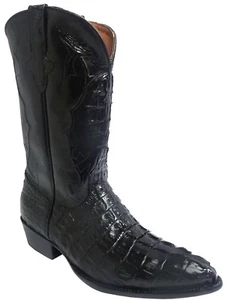 Mens Black Crocodile Tail Exotic Skin Leather Western Wear Cowboy Boots J Toe - Picture 1 of 5