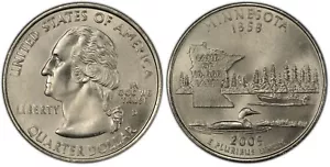 2005-D States and Territories 25c / Minnesota / Circulating Quarter / VF-AU - Bild 1 von 3