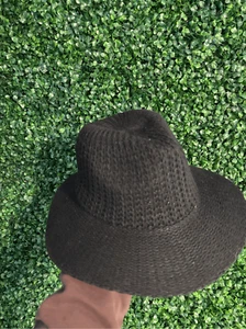 Anthropologie Marcessa Textured Rancher Black Hat - Picture 1 of 4
