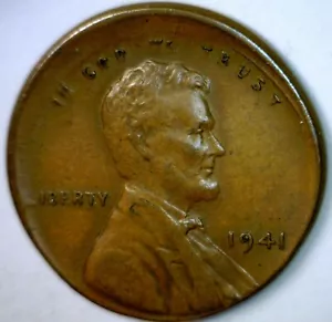 1941 OFF CENTER ERROR Lincoln Wheat Cent NICE XF + Coin O/C LOT #2 NR - Picture 1 of 4