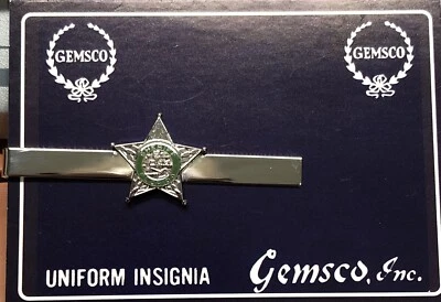 Florida Sheriff Green Seal Jewelry Tie Bar Clip Silver Tac Star Pin - Image 1 of 4