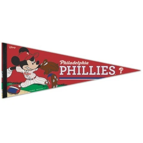 PHILADELPHIA PHILLIES MICKEY MOUSE DISNEY PREMIUM QUALITY PENNANT 12"X30" BANNER Cover