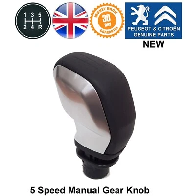 Peugeot 208 3008 Traveller 2008 5 velocidades manual perilla de cambio cuero Zamak genuino Foto 1 de 4